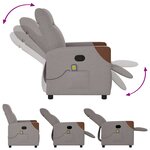 vidaXL Fauteuil de massage inclinable Taupe Tissu