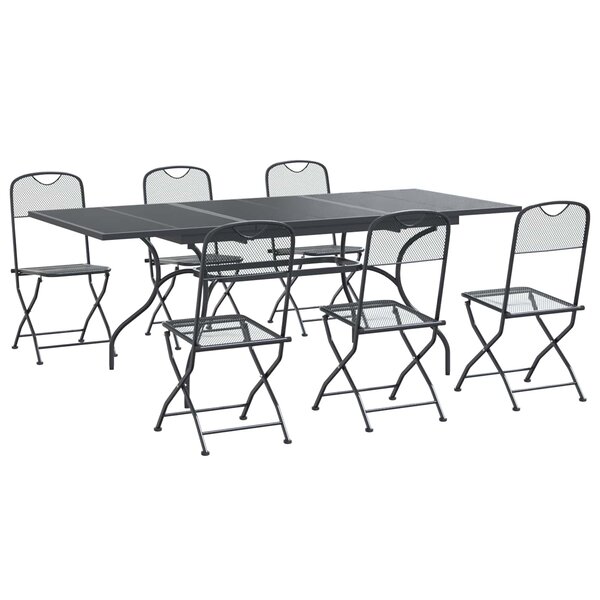 vidaXL Ensemble de salle à manger pour jardin 7 Pièces Anthracite