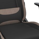 vidaXL Chaise de jeu de massage avec repose-pied Noir et taupe Tissu