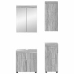 vidaXL Ensemble de mobilier de salle de bain TULUM Gris Sonoma