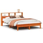vidaXL Lit bibliothèque sans matelas cire marron 120x190cm pin massif