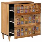 vidaXL Buffet Naturel 60 x 33 x 75 cm Bois de mangue massif