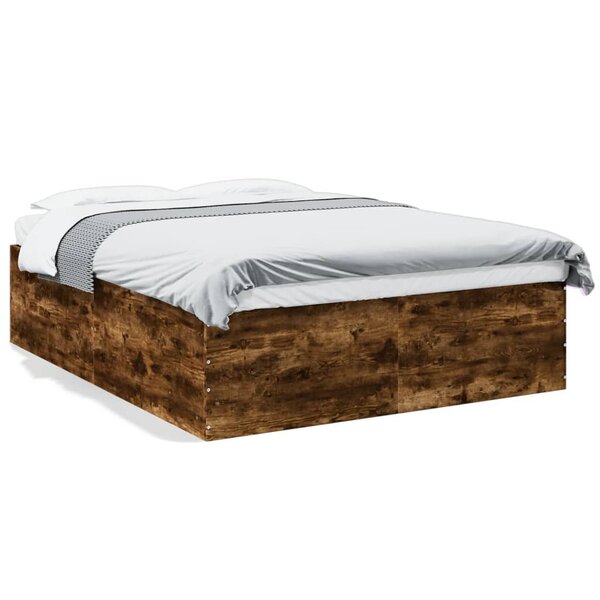 vidaXL Cadre de lit sans matelas chêne fumé 160x200 cm