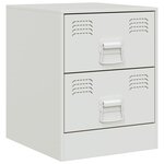 vidaXL Tables de chevet 2 Pièces blanc 34 5x39x44 cm acier