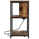 vidaXL Cabinet de chevet Chêne fumé 38 x 31 x 61 cm Bois d'ingénierie