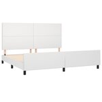 vidaXL Cadre de lit avec tête de lit Blanc 200x200 cm Similicuir