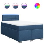 vidaXL Sommier à lattes de lit avec matelas bleu 120x190 cm tissu