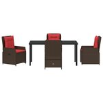 vidaXL Ensemble de Salle à Manger de Jardin 5 Pièces Marron Poly Rattan