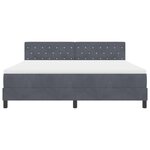 vidaXL Lit à ressorts avec tête de lit Gris foncé 180 x 200 cm Velours