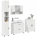 vidaXL Ensemble de mobilier de salle de bain avec tiroir 4 Pièces Blanc
