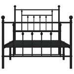 vidaXL Cadre de lit métal sans matelas avec pied de lit noir 90x190 cm