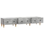 vidaXL Meuble TV Gris béton 147 x 34 5 x 30 cm Bois d'ingénierie