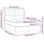 vidaXL Sommier à lattes de lit avec matelas Crème 140x190 cm Tissu