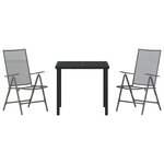 vidaXL Ensemble de salle à manger de jardin 3 pièces acier anthracite