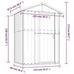 vidaXL Abri de jardin Vert 126x97 5x177 cm Acier galvanisé