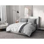 Parure microfibre Ethno - housse de couette 220 x 240 + 2 taies d'oreiller 63 x 63 - Gris