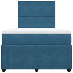 vidaXL Sommier à lattes de lit et matelas bleu 120x200 cm velours