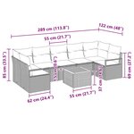 vidaXL Ensemble de canapé de jardin 8 Pièces Beige  gris clair