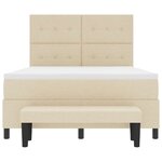 vidaXL Lit à ressorts avec matelas Crème 140 x 190 cm tissu
