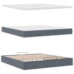 VidaXL Cadre de lit ottoman avec matelas gris foncé 160x200 cm velours