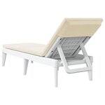 vidaXL Chaise longue avec coussin blanc 186x60x29 cm PP