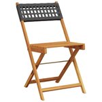 vidaXL Chaises de bistrot lot de 2 noir bois massif d'acacia et rotin