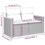 vidaXL Salon de jardin et coussins 13 Pièces mélange beige résine tressée