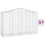 vidaXL Paniers à gabions arqués 7 Pièces 200x50x120/140 cm Fer galvanisé