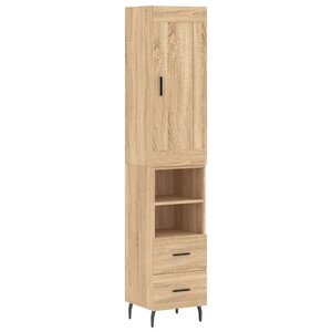 vidaXL Buffet haut Chêne sonoma 34 5x34x180 cm Bois d'ingénierie