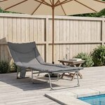 vidaXL Transat pliant avec coussin Anthracite