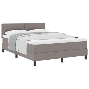 vidaXL Lit à ressorts avec matelas Taupe 140 x 200 cm tissu