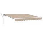 vidaXL Auvent Rétractable Beige 350 x 250 cm Polyester et métal
