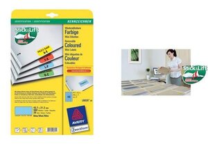 3780 mini-étiquettes, 25,4 x 10 mm, bleu avery zweckform