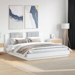 vidaXL Cadre de lit avec LED sans matelas blanc 180x200 cm
