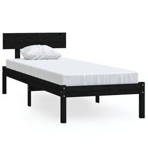 vidaXL Cadre de lit sans matelas noir bois massif