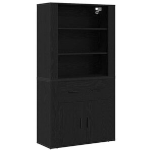 vidaXL Haut Armoire Chêne noir 80 x 33 x 150 cm Bois d'ingénierie