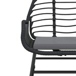 vidaXL Ensemble à manger de jardin coussins 9Pièces noir poly rotin verre