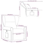 vidaXL Fauteuil inclinable électrique Noir Tissu