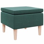 vidaXL Tabouret avec pieds en bois Vert foncé Tissu