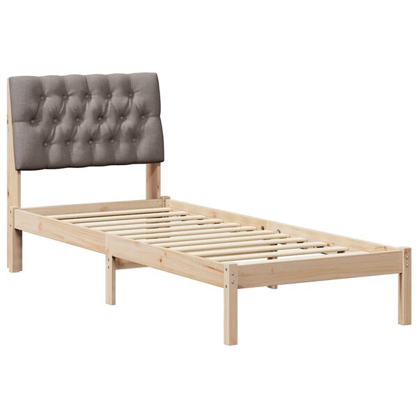 vidaXL Cadre de lit avec tête de lit rembourrée Marron 75 x 190 cm