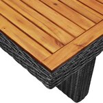 vidaXL Table à manger de jardin Noir 200x100x74 cm Résine tressée