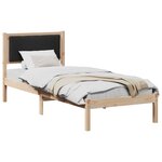 vidaXL Cadre de lit avec tête de lit Noir 80 x 190 cm Pin massif
