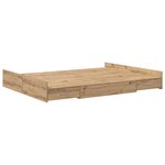 vidaXL Cadre de lit avec rangement Chêne artisanal 135 x 190 cm
