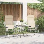 vidaXL Chaises de camping pliables lot de 2 Crème Aluminium