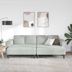 vidaXL Canapé de salon 3 Pièces Gris clair 250 x 188 x 76 cm