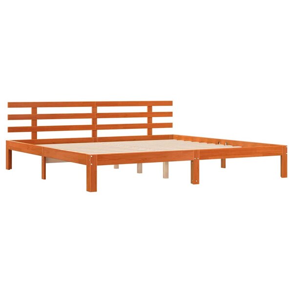 vidaXL Cadre de lit Marron cire 200 x 200 cm Bois massif en pin