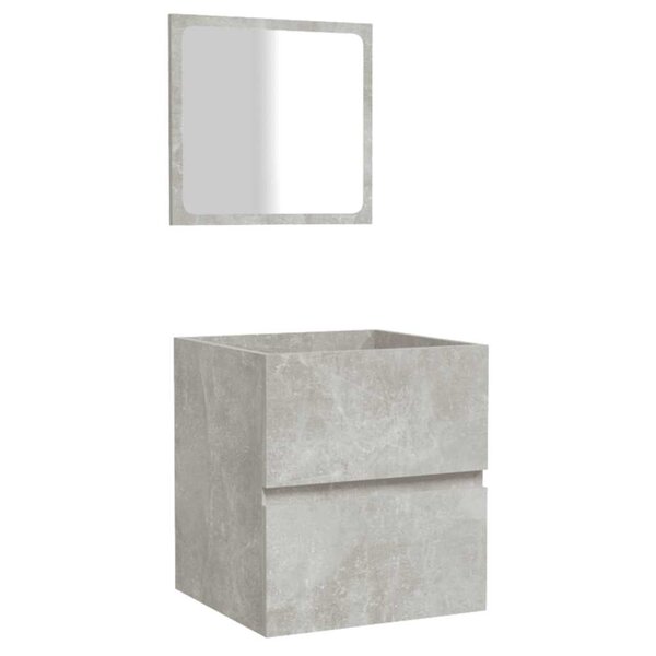 vidaXL Armoire de bain avec miroir gris béton bois d'ingénierie