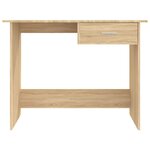 Bureau table poste de travail meuble d'ordinateur informatique étude chêne sonoma 100 x 50 x 76 cm bois d’ingénierie brun 02_0023633