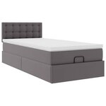 VidaXL Lit ottoman avec matelas gris 90x200 cm similicuir