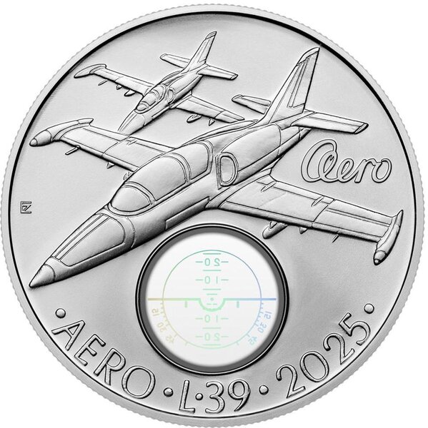 Pièce de monnaie en Argent 500 Czech Koruna g 25 Millésime 2025 AERO L-39 ALBATROS